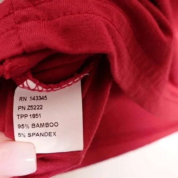 The Impeccable Pig Womens Blouse Burnt Orange Long Sleeve Scoop Neck Stretch S - Picture 4 of 5